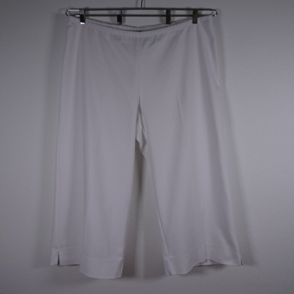 Karen Kane Cropped Pants Women's Plus Size 18W White Wide Leg Stretch